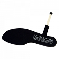 Black pressure insole from Noraxon with a small protruding connector.